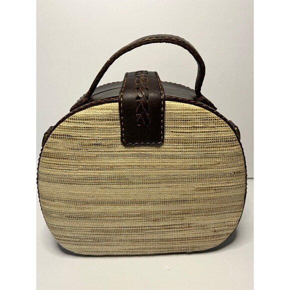 Handmade purse in Indonesia Sita Fashion Bali Mixed leather and fabric New - Picture 2 of 8